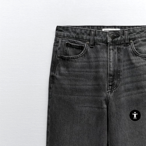 Zara Wide Leg Jeans Gray - Picture 8 of 14